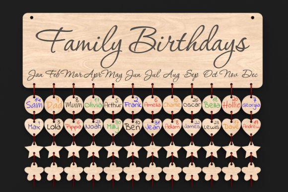 Download Laser Cut Family Birthday Board Svg File - Svg file Collection