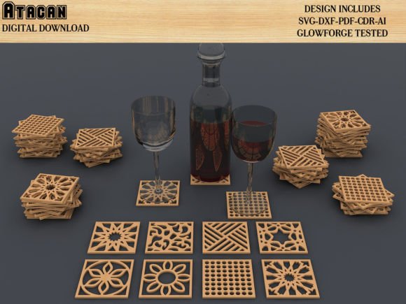 Download Coasters for Glowforge Svg Files Cricut - Svg file Collection