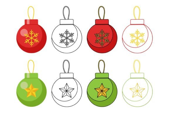 Download Christmas Tree Balls Bundle Set Icon - Christmas tree balls Collection