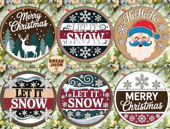 Download Christmas Round Sign SVG Bundle - Premium Resources