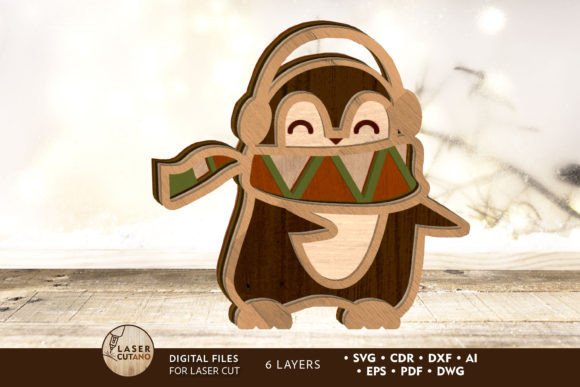 Download PENGUIN CHRISTMAS Cut Files, Multilayer - Christmas cut files Collection